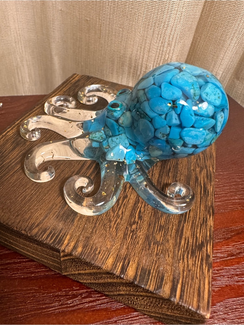 Resin and Blue Crystal Chips Octopus Figure - Picture 8 of 16